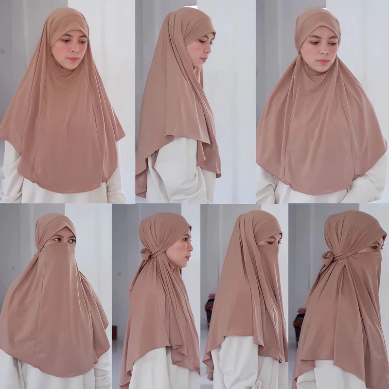 Product image KAHASIL - Hijab Bergo Instan 2in1 Plus Cadar Jersey Premium KHS4387 all variant Dusty Pink